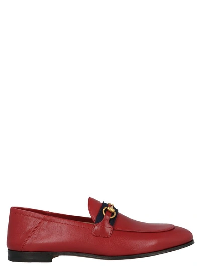 Shop Gucci Horsebit Web Loafers In Red