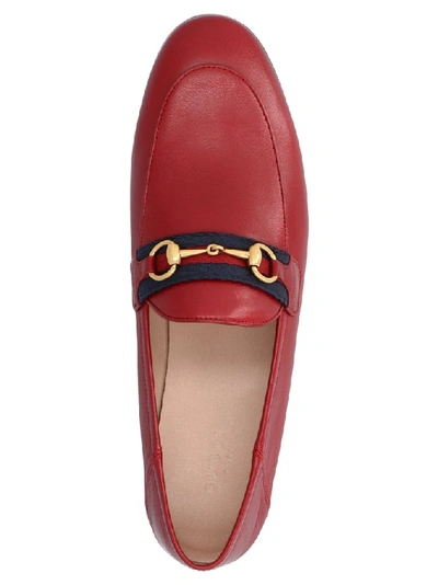 Shop Gucci Horsebit Web Loafers In Red