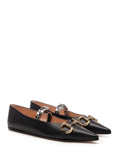 Shop Gucci Horsebit Ballet Flats In Black