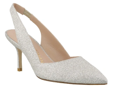 Shop Stuart Weitzman Leilana 75 Slingback Glitter Pumps In Silver