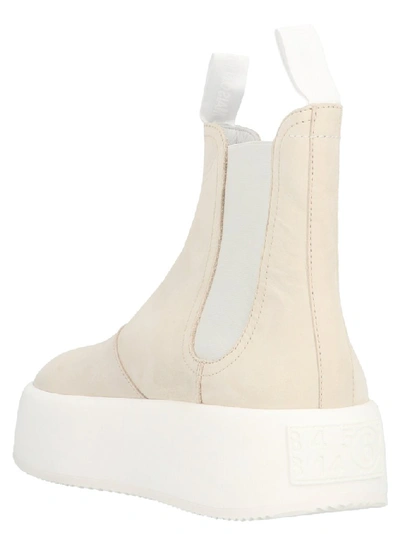 Shop Mm6 Maison Margiela Platform Ankle Boots In White