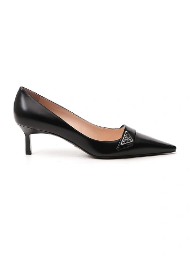 Shop Prada Pointed Toe Pumps In Black