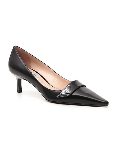 Shop Prada Pointed Toe Pumps In Black