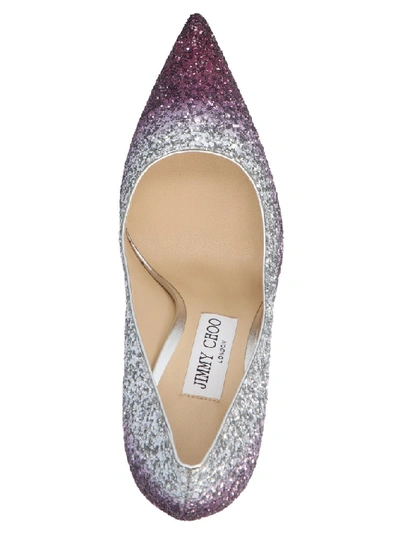 Shop Jimmy Choo Love 100 Glitter Pumps In Purple