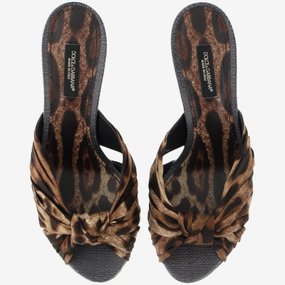 Shop Dolce & Gabbana Leopard Print Sandals In Multi