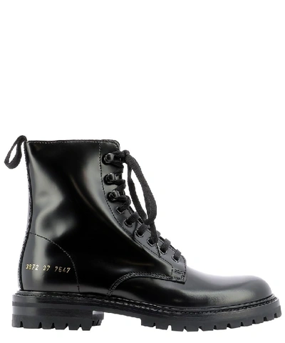 Shop Common Projects Combat Boots In Black