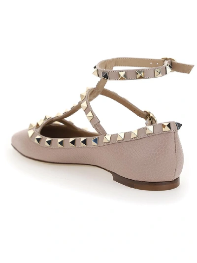 Shop Valentino Garavani Rockstud Point In Beige