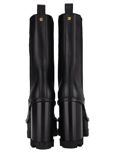 Shop Versace Greca Labyrinth Boots In Black