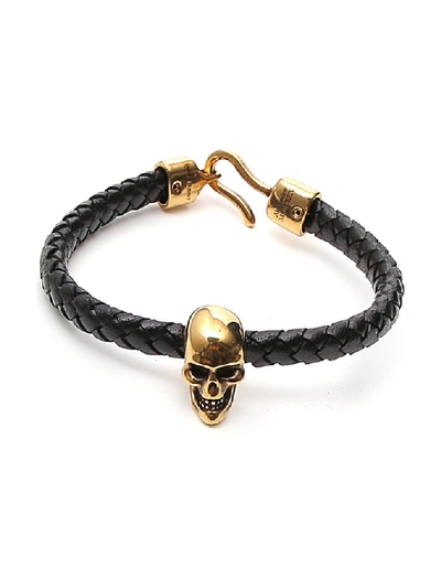 Shop Alexander Mcqueen Skull Bracelet In Black