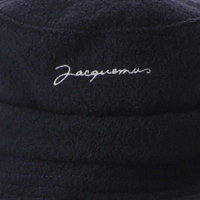 Shop Jacquemus Le Bob Bucket Hat In Navy