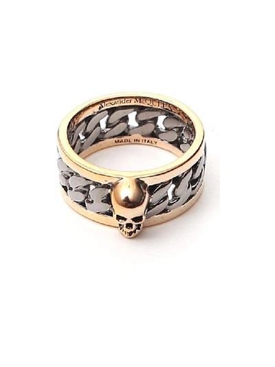 Shop Alexander Mcqueen Skull Ring In Multi