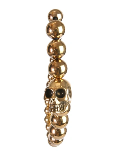 Shop Alexander Mcqueen Skull Pendant Bracelet In Gold