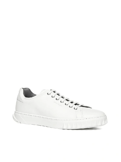 Shop Ferragamo Salvatore  Lace Up Sneakers In White