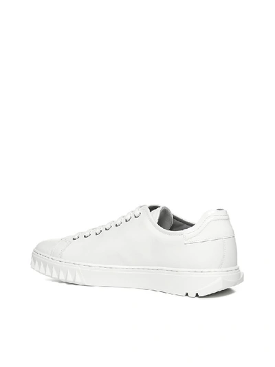 Shop Ferragamo Salvatore  Lace Up Sneakers In White