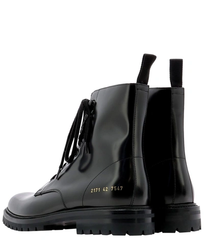 Shop Common Projects Lug Sole Combat Boots In Black