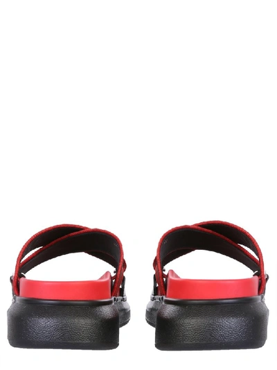 Shop Alexander Mcqueen Oversized Hybrid Slides In Black