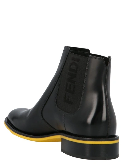 Shop Fendi Chelsea Ankle Boots In Black
