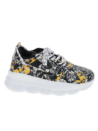 Versace Black & Gold Barocco Chain Reaction Sneakers In Multicolor |  ModeSens
