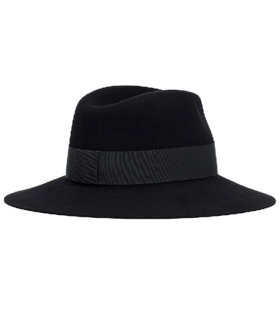 Shop Maison Michel Henrietta Wool Felt Fedora In Black