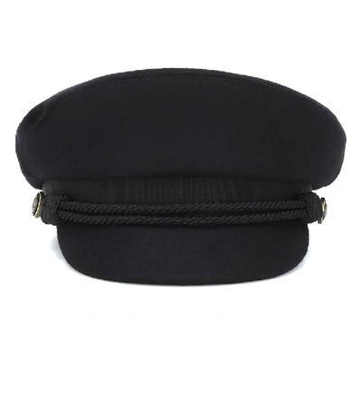 Shop Saint Laurent Wool-blend Cap In Black