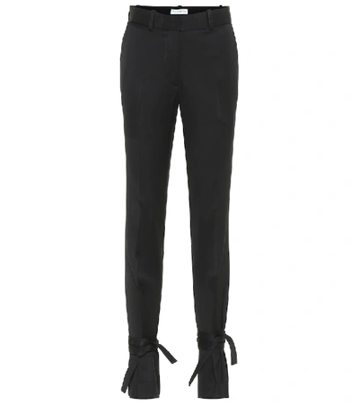 Shop Jw Anderson High-rise Slim Wool Pants In Black