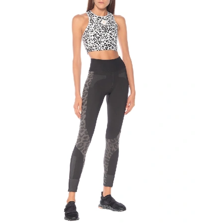Shop Adidas By Stella Mccartney Truepurpose Leopard-print Crop Top In Grey