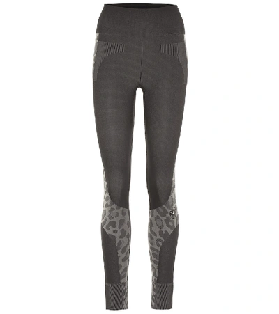 Shop Adidas By Stella Mccartney Truepurpose Leopard-print Leggings In Grey