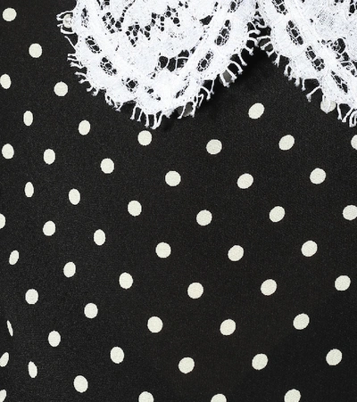 Shop Valentino Polka-dot Silk Minidress In Black