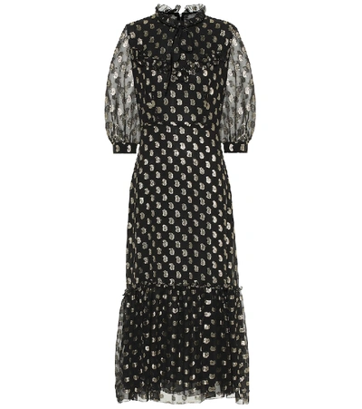 Shop Etro Paisley Fil Coupé Silk Maxi Dress In Black