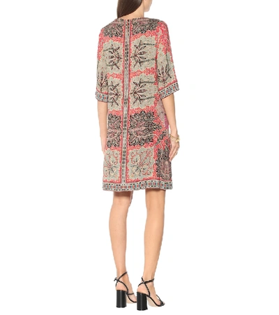 Shop Etro Printed Stretch-crêpe Shift Dress In Red