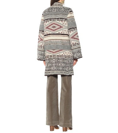 Shop Etro Wool And Silk-blend Cardigan In Grey