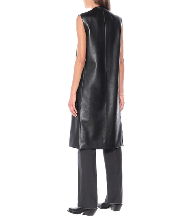 Shop Peter Do Faux Leather Midi Dress In Black