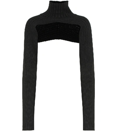 Shop Peter Do Ribbed-knit Turtleneck Shrug In Black