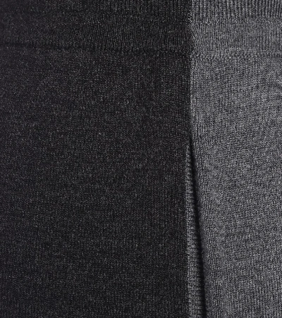 Shop Burberry Wool Trackpants In Charcoal Melange