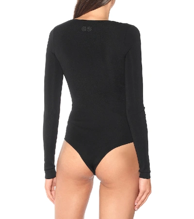 Shop Gucci Cashmere And Silk-blend Bodysuit In Black