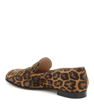 Shop Gianvito Rossi Marcel Leopard-print Suede Loafers In Brown