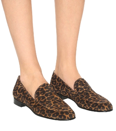 Shop Gianvito Rossi Marcel Leopard-print Suede Loafers In Brown