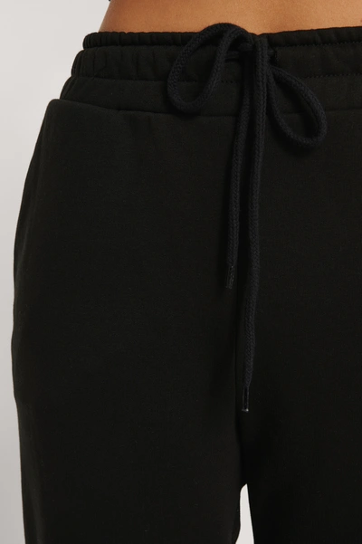 Shop Na-kd Reborn Brushed Drawstring Sweatpants Black