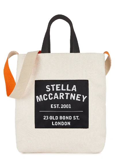 Shop Stella Mccartney Off-white Logo Canvas Tote In Off White