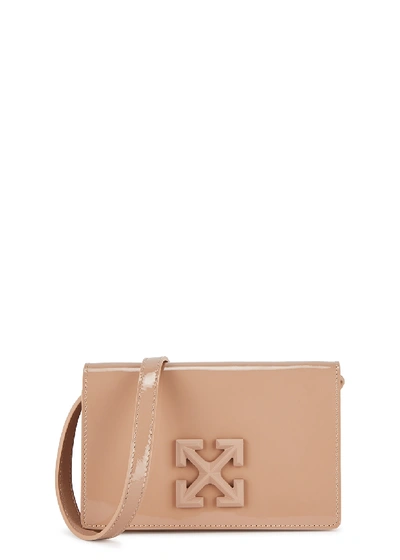 Shop Off-white Jitney 0.5 Patent Leather Cross-body Bag In Nude