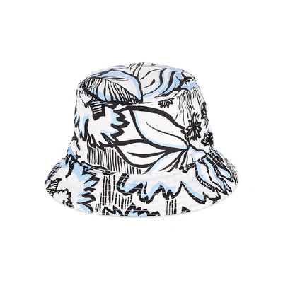 Shop Fendi X Joshua Vides Sketch Reversible Bucket Hat In White And Black