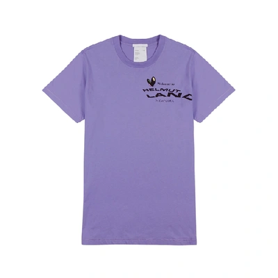Shop Helmut Lang Helmut Land Printed Cotton T-shirt In Purple