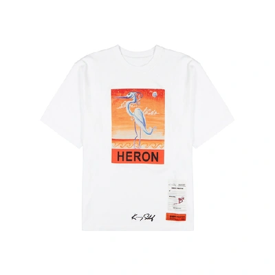 Shop Heron Preston White Printed Cotton T-shirt