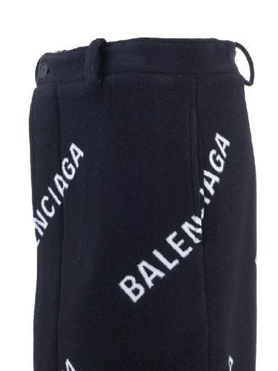 Shop Balenciaga Women's Black Wool Skirt