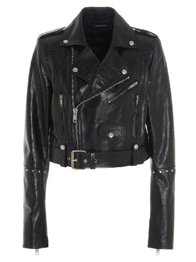Shop Givenchy Women's Black Leather Outerwear Jacket