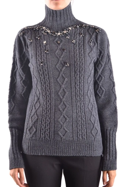 Shop Pinko Women's Grey Wool Sweater