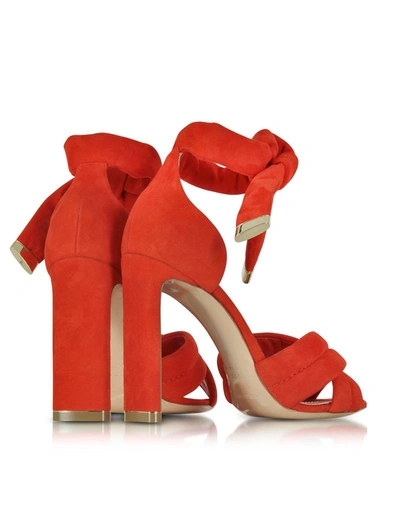 Shop Nicholas Kirkwood Women's Red Suede Sandals