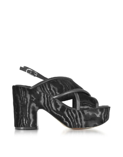 Shop Robert Clergerie Women's Black Velvet Sandals