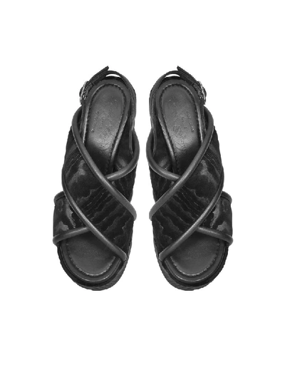 Shop Robert Clergerie Women's Black Velvet Sandals