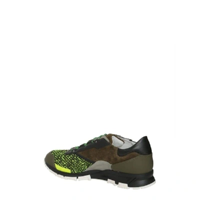 Shop Lanvin Men's Green Leather Sneakers